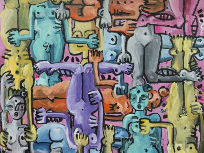 juansilio.Magnum Pink Tetris(200x162cm)Mix media on canvas