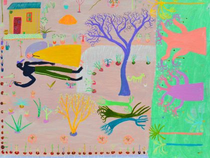 Laura López Balza: Jardín, 2019. Acrílico sobre tablilla entelada, 40x50 cm