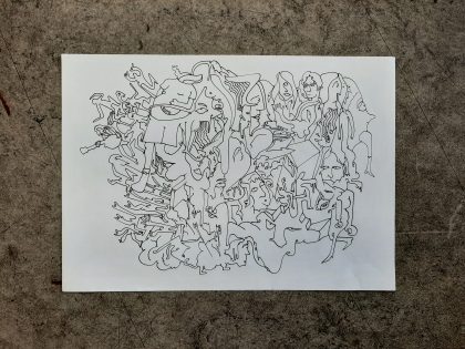 Yeyo Riancho: Sin título, 2007. Tinta sobre papel, 21x29,7 cm