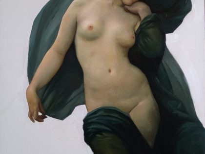 Pablo Diego: Copia de “La noche” de William Adorphe Bouguereau, 2022. Óleo sobre lienzo, 60x80 cm