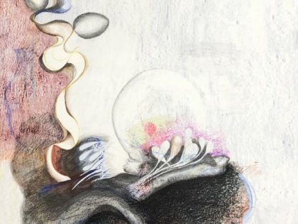 Estéfana Román Matesanz: Dibujo 3, 2022. Técnica mixta, lápices de color, tinta y grafito sobre papel, 42x59,4 cm