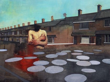 Andrew Hollis: Torso with Houses and Circles, 2011. Óleo sobre lino, 120x170cm