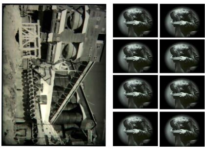 Pilar Cossío: Péripéties 15. "Je vous salue Sarajevo", 2026. Fotomontaje e impresión sobre transparencia, 25 x 20 cm